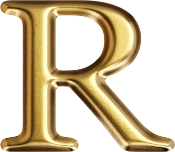 Golden Letter R Typeface